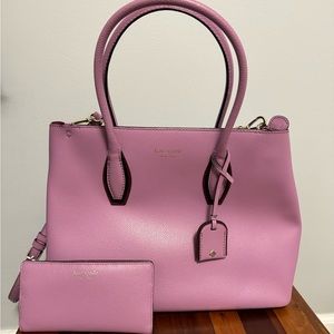 Kate Spade Orchid Purple Crossbody AND matching wallet, EUC